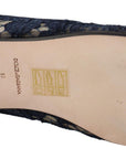 Dolce & Gabbana Blue Floral Lace Slip Ons Loafers Flats Shoes