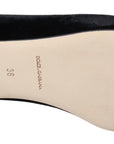 Dolce & Gabbana Black Velvet Slip Ons Loafers Flats Shoes