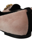Dolce & Gabbana Pink Velvet Slip Ons Loafers Flats Shoes
