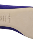 Dolce & Gabbana Purple Suede Crystals Loafers Flats Shoes