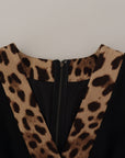 Dolce & Gabbana Black Leopard A-line Knee Length Dress