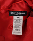 Dolce & Gabbana Red A-line Pleated Satin Silk Dress