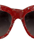 Dolce & Gabbana Red Lace Acetate Rectangle Shades DG4231F Sunglasses