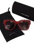 Dolce & Gabbana Red Lace Acetate Rectangle Shades DG4231F Sunglasses