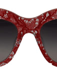 Dolce & Gabbana Red Lace Acetate Rectangle Shades DG4231F Sunglasses