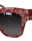 Dolce & Gabbana Red Lace Acetate Rectangle Shades DG4231F Sunglasses