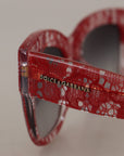 Dolce & Gabbana Red Lace Acetate Rectangle Shades DG4231F Sunglasses
