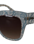 Dolce & Gabbana Blue Lace Acetate Crystal Butterfly DG4231 Sunglasses