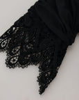 Dolce & Gabbana Black Sheath Midi Bodycon Lace Silk Dress