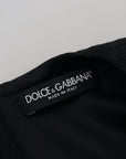 Dolce & Gabbana Black Lace Trim Half Sleeves A-line Dress