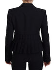 Dolce & Gabbana Black Single Breasted Fit Blazer Wool Jacket