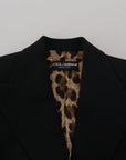 Dolce & Gabbana Black Single Breasted Fit Blazer Wool Jacket