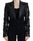 Dolce & Gabbana Black Long Sleeves Crop Blazer Cotton Jacket