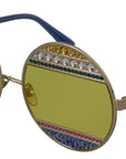 Dolce & Gabbana Gold Oval Metal Crystals Shades DG2209B Sunglasses