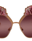 Dolce & Gabbana Pink Gold Rose Sequin Embroidery DG2202 Sunglasses