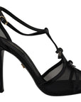 Dolce & Gabbana Black Stiletto High Heels Sandals Shoes