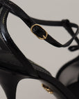 Dolce & Gabbana Black Stiletto High Heels Sandals Shoes
