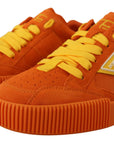 Dolce & Gabbana Orange Leather P.j. Tucker Sneakers Shoes