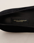 Dolce & Gabbana Black DG Sacred Heart Patch Slip On Flat Shoes