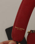 Dolce & Gabbana Brown Python Leather Studded Shoulder Strap