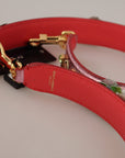 Dolce & Gabbana Metallic Pink Leather Studded Shoulder Strap