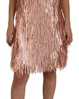 Dolce & Gabbana Pink Tinsel Sleeveless Shift A-line Dress