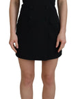 Dolce & Gabbana Black Fit Wool Stretch Sheath Mini Dress