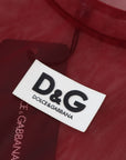 Dolce & Gabbana Maroon Nylon Two Layer Shift Mini Dress