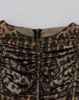 Dolce & Gabbana Multicolor Leopard Bodycon Sheath Midi Dress