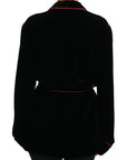 Dolce & Gabbana Black Button Belted Blazer Viscose Jacket
