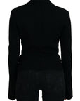 Dolce & Gabbana Black Button Cardigan Blazer Viscose Jacket