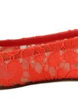 Dolce & Gabbana Red Taormina Lace Crystals Ballet Flats Shoes