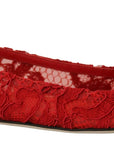 Dolce & Gabbana Red Taormina Crystals Loafers Flats Shoes