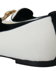 Dolce & Gabbana White Velvet Slip Ons Loafers Flats Shoes