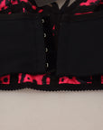 Dolce & Gabbana Pink Leopard Print Cropped Bustier Corset Top