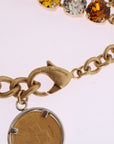 Dolce & Gabbana Gold Brass Crystal Logo Pineapple Statement Necklace