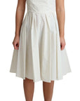 Dolce & Gabbana White Polka Dotted Cotton A-Line Dress