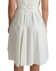 Dolce & Gabbana White Polka Dotted Cotton A-Line Dress