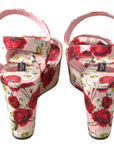 Dolce & Gabbana Multicolor floral print Wedges Floral Ankle Strap Sandals