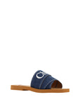 Chloé Denim Blue Cotton Slides Woody Sandals