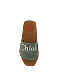 Chloé Forest Green Cotton Slides Woody Sandals