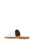Chloé White Cotton Slides Woody Sandals