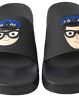 Dolce & Gabbana Black Slides Sandals Beach Saint Barth Shoes