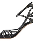 Dolce & Gabbana Rhinestone Stiletto Sandal Satin Shoes
