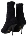 Dolce & Gabbana Black Stiletto Heels Mid Calf Boots