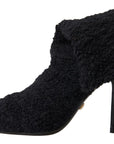 Dolce & Gabbana Black Stiletto Heels Mid Calf Boots