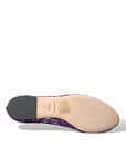 Dolce & Gabbana Purple Vally Taormina Lace Crystals Flats Shoes