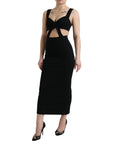 Dolce & Gabbana Black Cut Out Sleeveless Bodycon Midi Dress