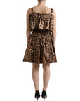 Dolce & Gabbana Brown Leopard Print Sleeveless A-line Dress