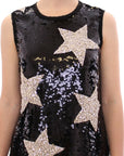 Dolce & Gabbana Masterpiece black crystal swarovski stars sheath dress